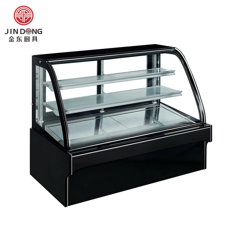 Three Floors Refrigeration Equipment Cake Display Glass Door Commercial 