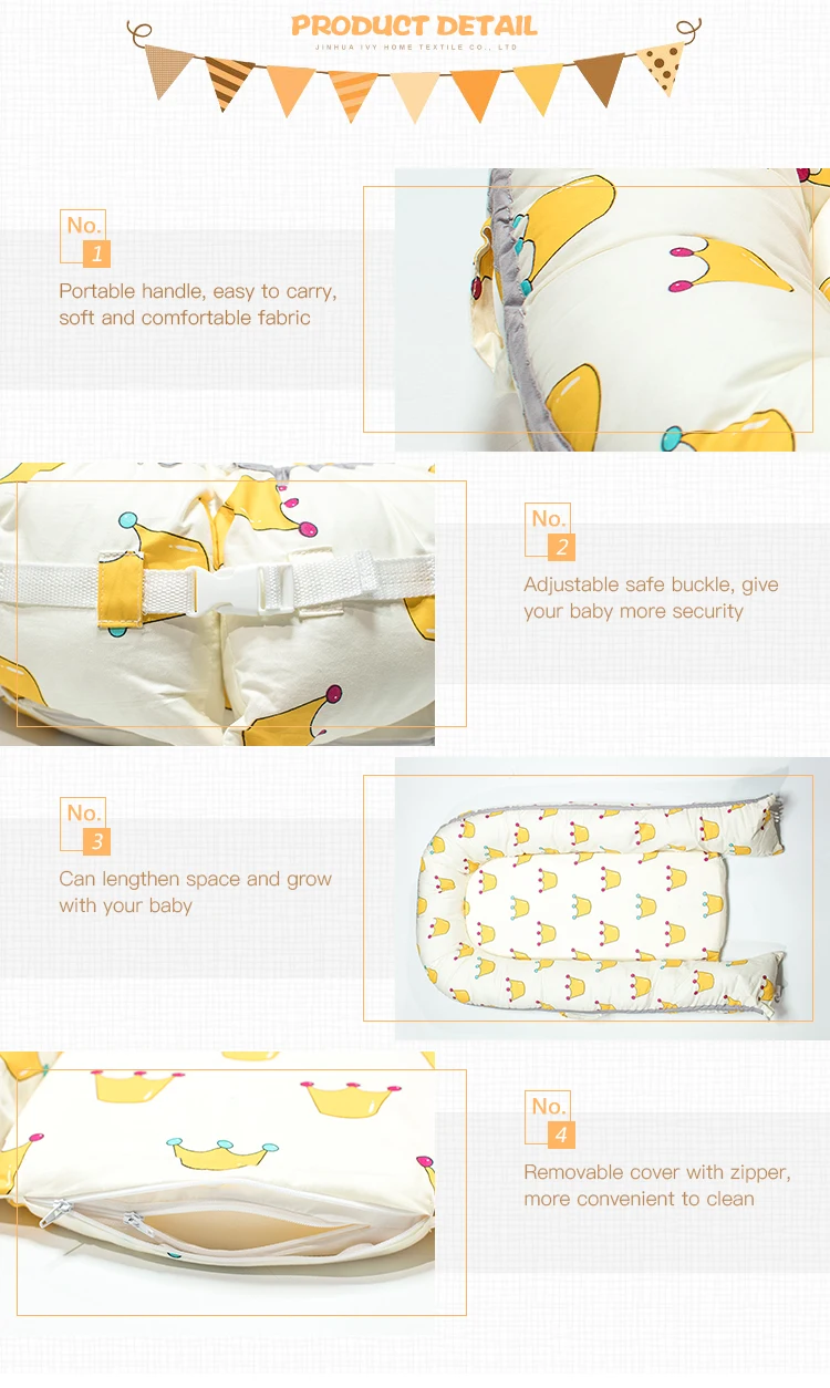 Breathable And Portable 100% Cotton Baby Co Sleeper