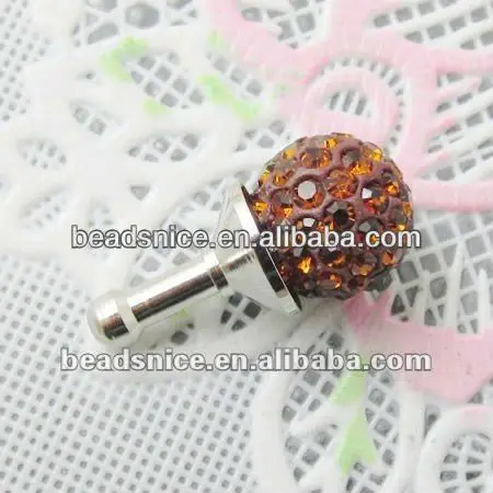 Beadsnice 3.5mm Earphone Ear Cap Dock Dust Plug rhinestones:12mm ID:22711 panda dust plug