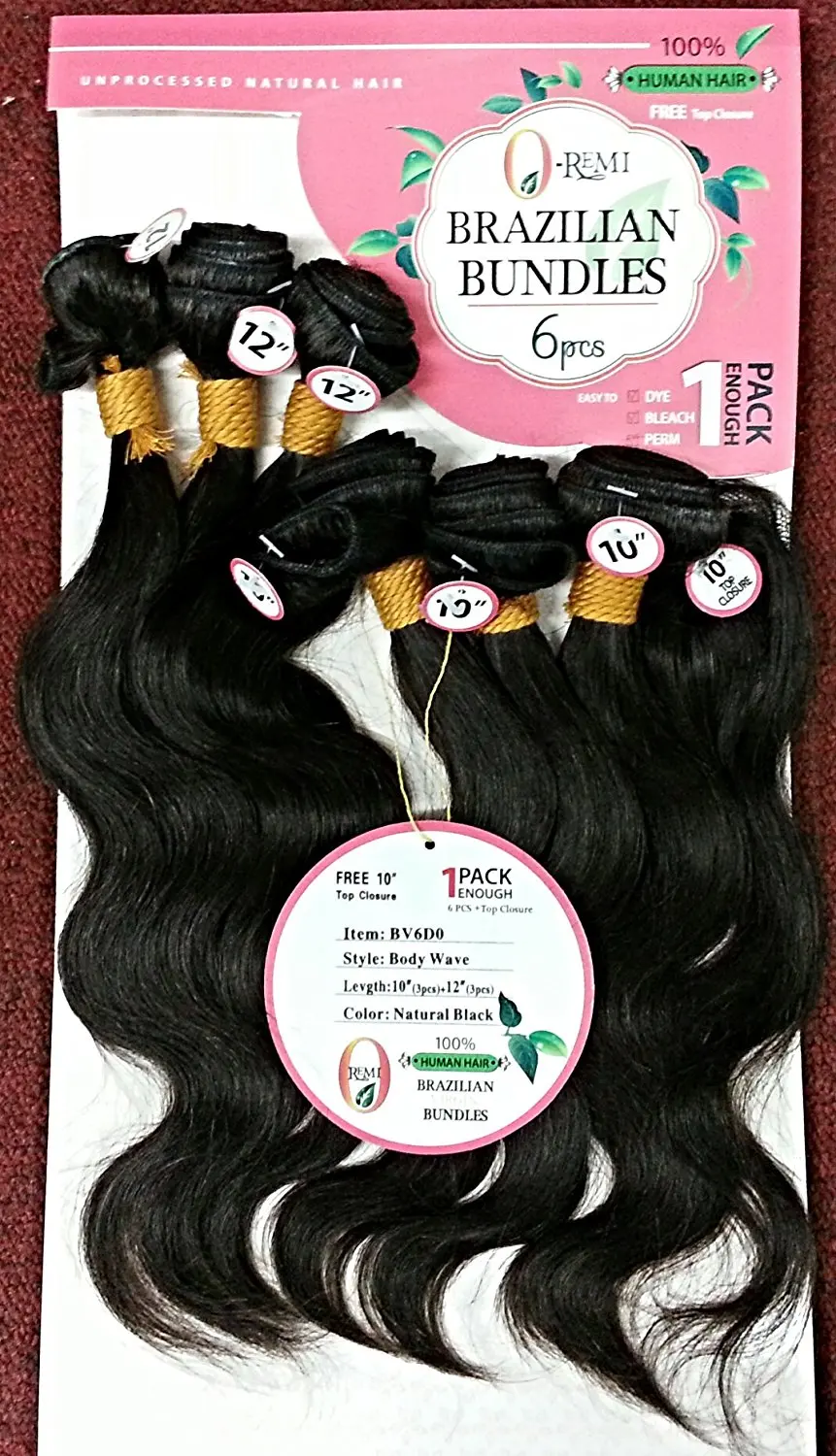 Buy Brazilian Unprocessed 6pcs Bundle Hair Remi 10 3pcs 12 3pcs