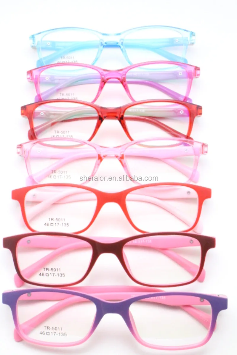 Fast Devery Kids Tr90 180 Degree Flexible Hinge Rectangle Shape Dual Color Optical Glasses Frame