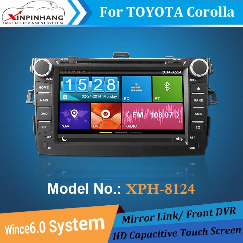 Capacitive touch screen car dvd player for TOYOTA Corolla(2007-2011) with 3G/WIFI Internet,front DVR, DSP Audio, CD Copy