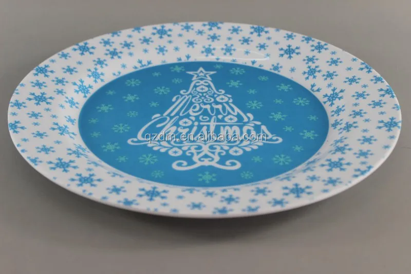 14" melamine oval dinner plate X'mas dinner plate