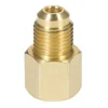 Brass R134A Refrigerant Tank/Vacuum Pump Adapter to R12 Fitting Adapter 1/2" Female ACME to 1/4" Male Flare Adaptor