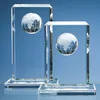 Popular k9 crystal globe trophy for company anniversary gift