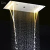 Rain Concealed Install Ceiling Mounted LED Shower Head Stainless Steel Multi Function Shower Panel Polished Surface