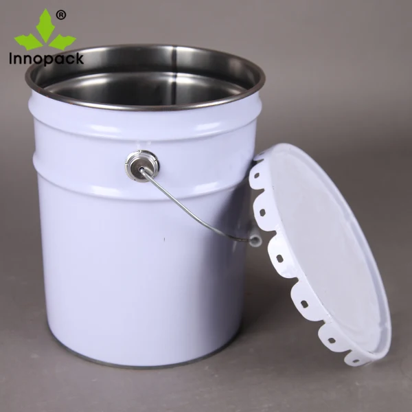 Chemical Use 6 Litre Metal Paint Tin Bucket With Flower Lid For Power