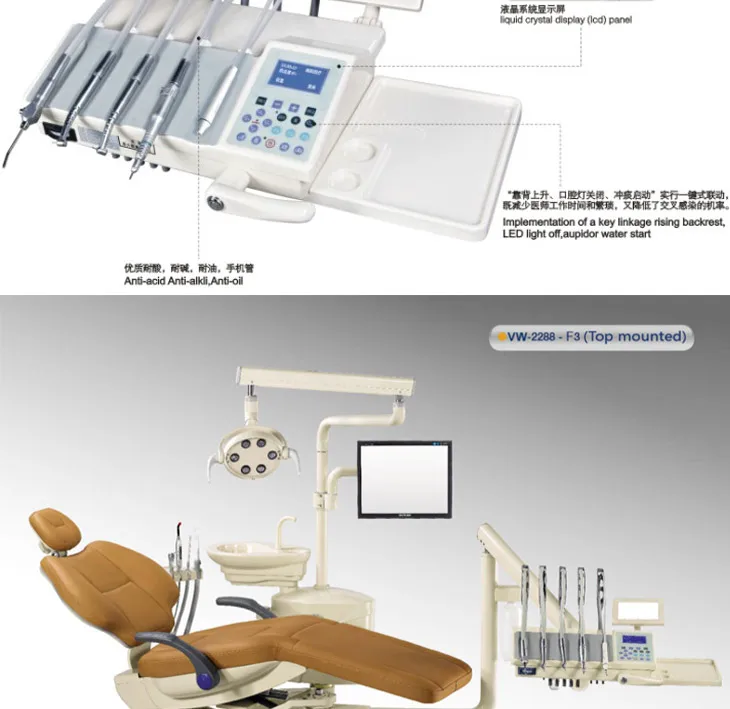 Computer Control Oms Dental Unit Chair With Double Handrail Dental