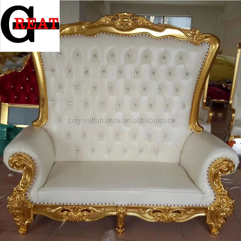 Antique Style Appearance White Color Wedding Event Furniture Loveseat Sofa