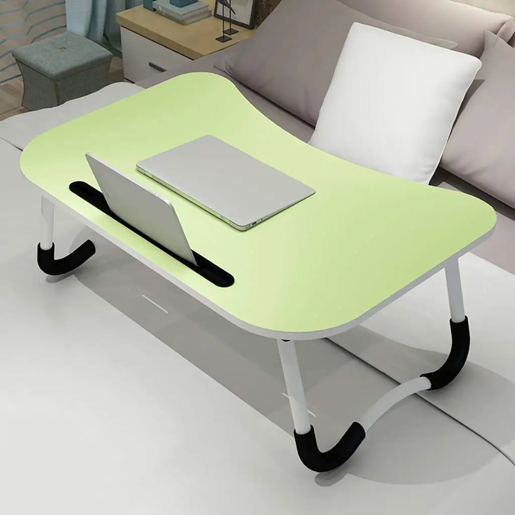 WENJUN Foldable Laptop Desk Portable Laptop Desk Folding PC Desk Bed Sofa Laptop 4colors, (Color : Green)