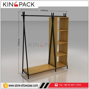 Mdf Wood With Mental Custom Made Hanging Clothes Display Rack Mdf Wood With Mental Custom Made Hanging Clothes Display Rack Furniture For Retail Clothing
