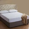 Custom 80% cotton 20% polyester satin single bed hotel white fitted sheet