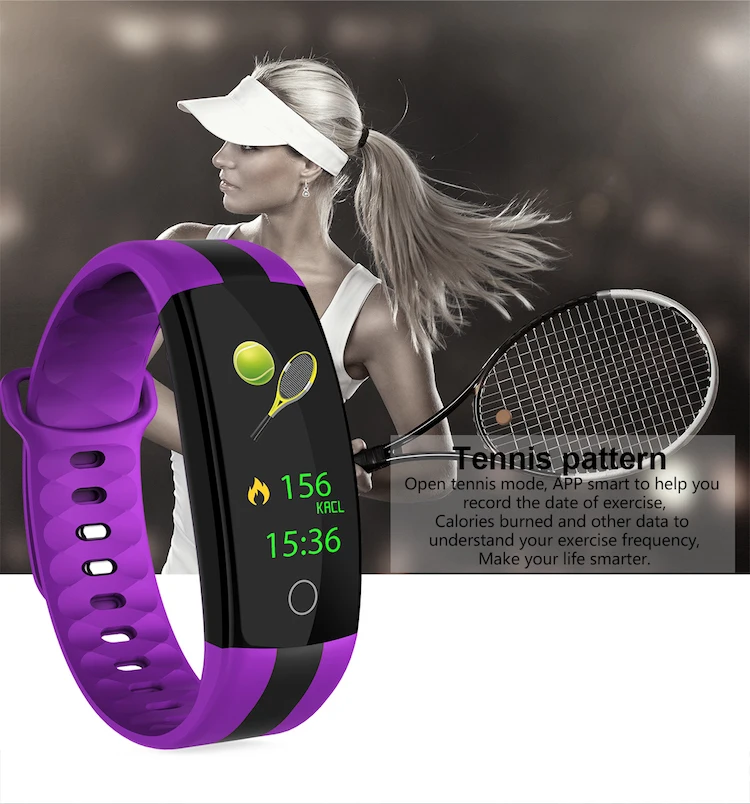 qs01智能手环ip67防水ce rohs健身手表智能手环女式心率监测腕带