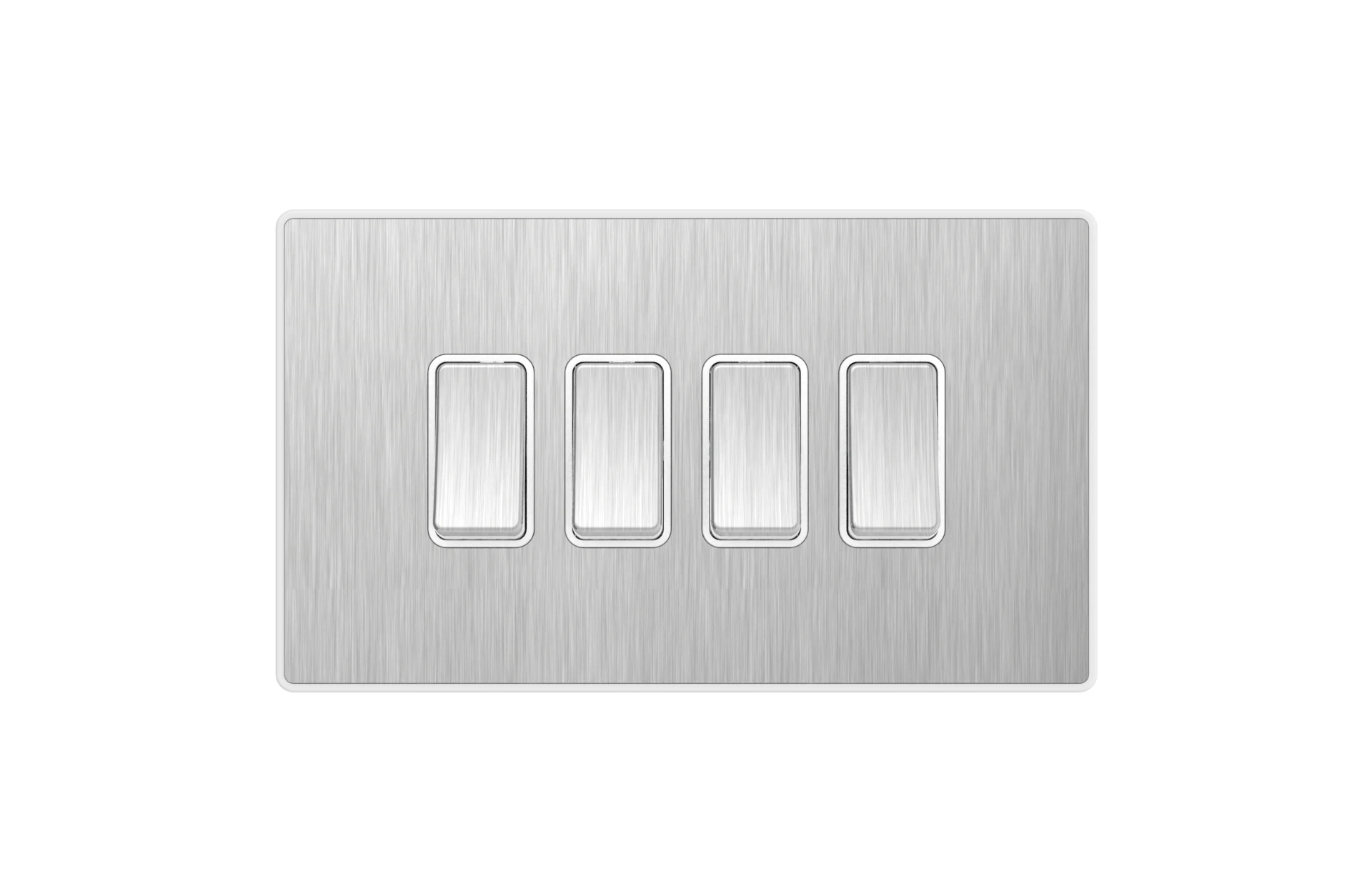 Stainless steel 10 A british standard 4gang uk thin wall switch