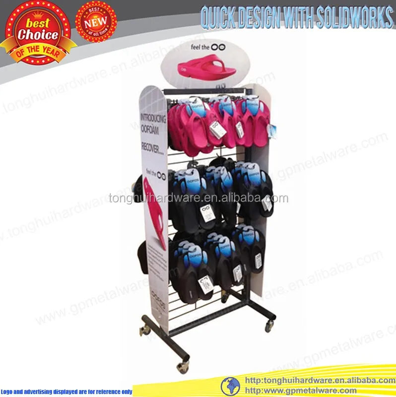 double side retail metal slippers display holder, View metal slippers display holder, leading