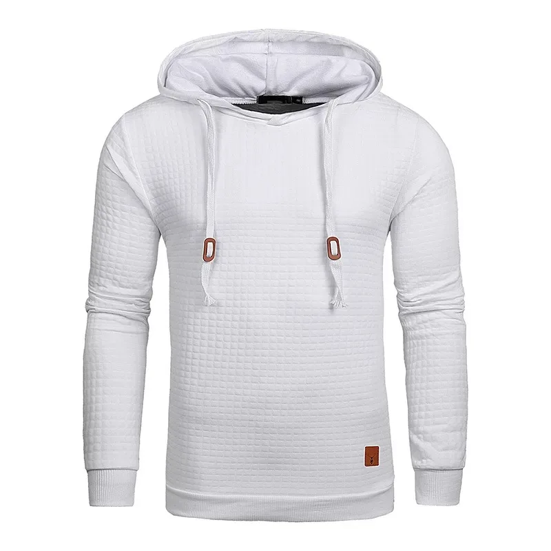 Men Long Sleeve Solid Color Hooded Sweatshirt Male Hoodie Casual