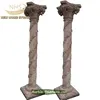 customized wedding decor red marble sheep head stone pillar