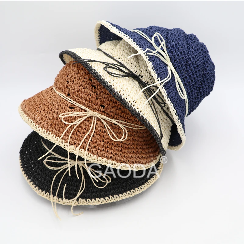 夏季儿童纸草水桶沙滩帽子斗帽儿童