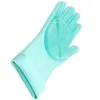Magic SakSak Silicone Cleaning Brush Scrubber Gloves Heat Resistant Great for Dish wash silicone gloves silicon gloves set