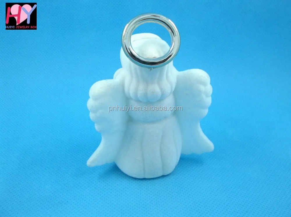 Factory Wholesale Little Angel Shape White Velvet Jewelry Box Necklace
