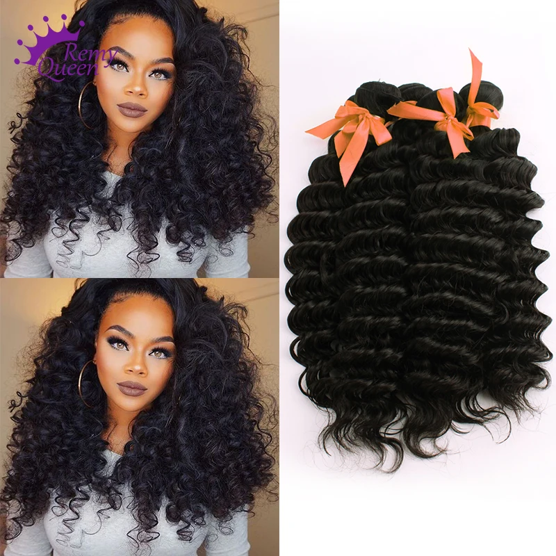 7A Malaysian Virgin Hair Deep Wave 5Pcs Deals 100 Unprocessed Virgin Hair Curly Remy Queen Hair