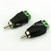 Male&female connector rca plug with audio to terminal block for cctv camera