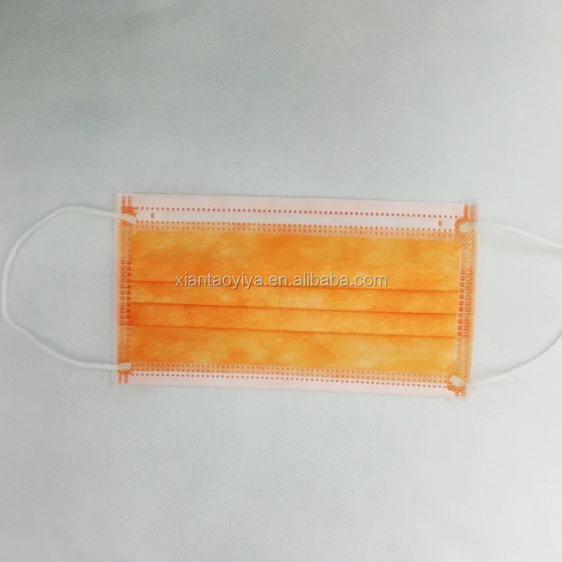 Orange Color 3 Ply Surgical Disposable Non Woven Face Mask With Earloop Buy Non Woven Face