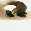 100 % remy hair human hair extensions natural looking two tone / ombre nail tip fusion U hair for sale