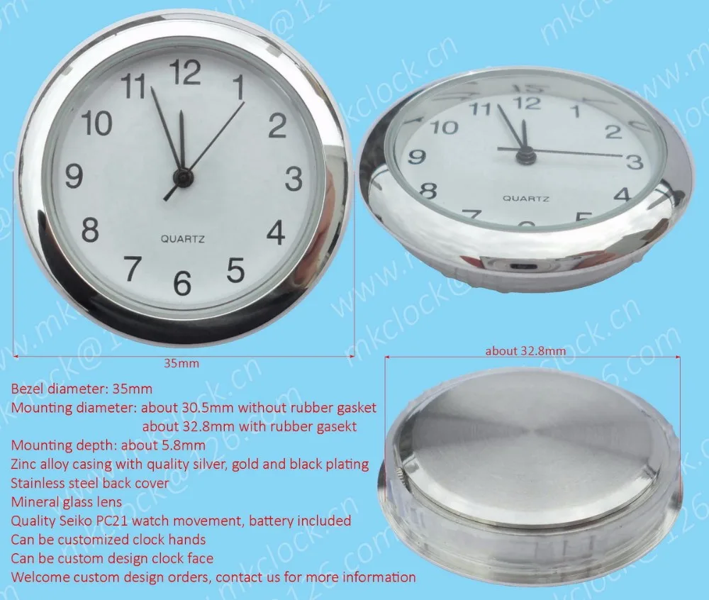 35mm Clock Insert Watch Insert Unit Clock Fit Up Clock Gift Clock ...