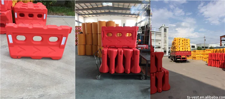 Customized Plastic Water Filled Traffic Water Horse Road Safety Barricade With Reflective Tape
