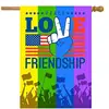 Custom Double side printing American Flag Love Peace Rainbow House Flag