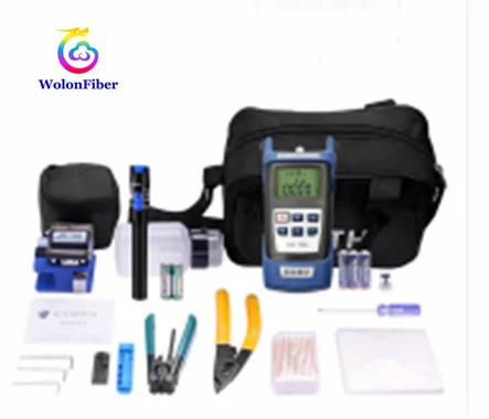Medidor de potencia óptica, conjunto de herramientas en frío, combinación de cuchilla de fibra, localizador visual de fallos de 1-5KM, pelacables ftth Tookit