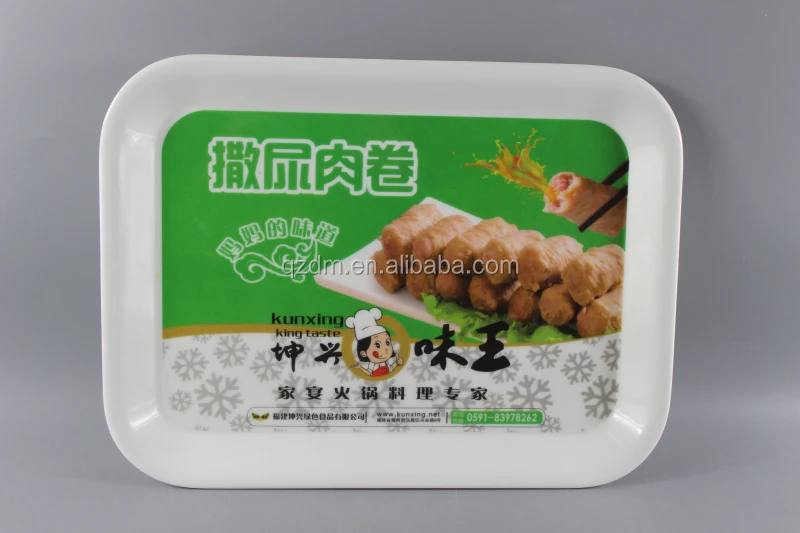 Sales Promotion Ptint Plastic Tray melamine rectangle tray