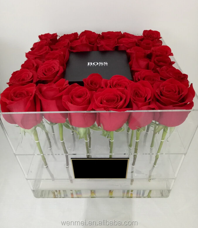 Wholesale Clear Acrylic Flower Box Rose Box Buy Wholesale Clear