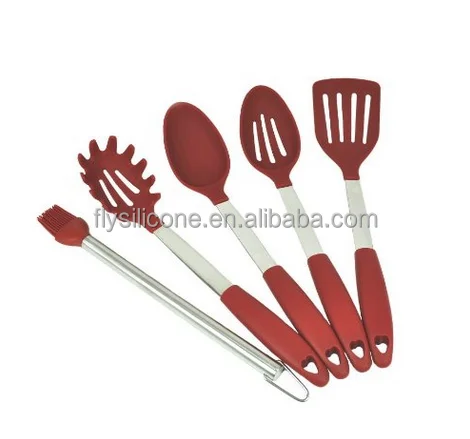 set 6 pcs merah  silikon dapur  memasak tool set alat  dapur  