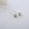 Plain Silver Bead Ball Ear Stud Matt Finished 925 Sterling Stud Earrings