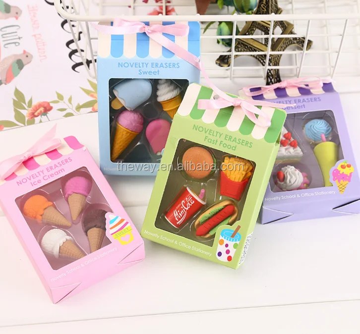 Ice Cream Eraser Novelty Erasers 4 Counts In A Box Buy Food Eraser