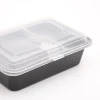 Rectangle black disposable plastic bento lunch box