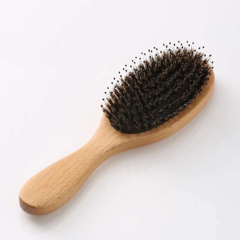 Boomhoome Hog Hair Bristles Hairbrush Factory Ecofriendly Wooden Wave