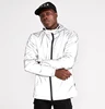 2018 New Mens fixed hood Polyester Windbreaker Reflective Jacket