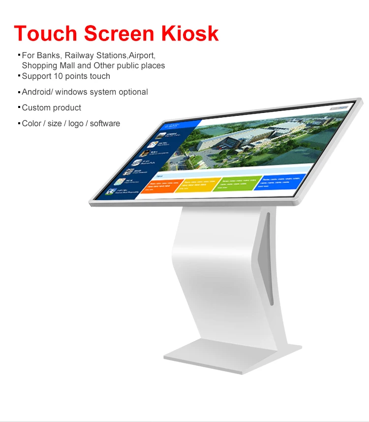 Information Checking Touchscreen Kiosk With Camera Vertical Self