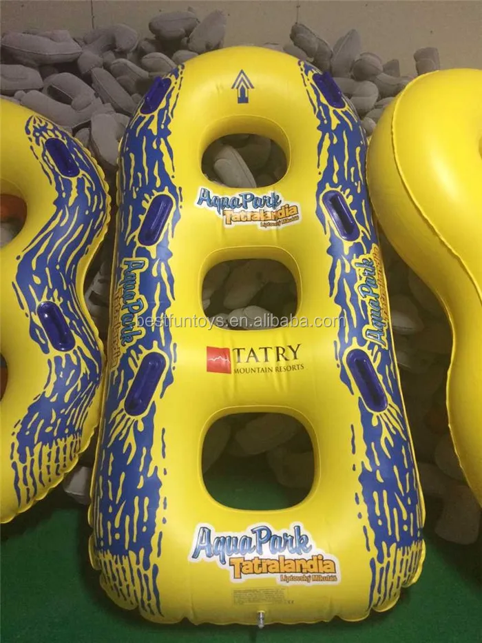 Heavy Duty Vinyl Water Park Tube Durable Plastic Three Person