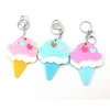 2019 Wholesale custom plastic acrylic ice cream makeup mirror key chain