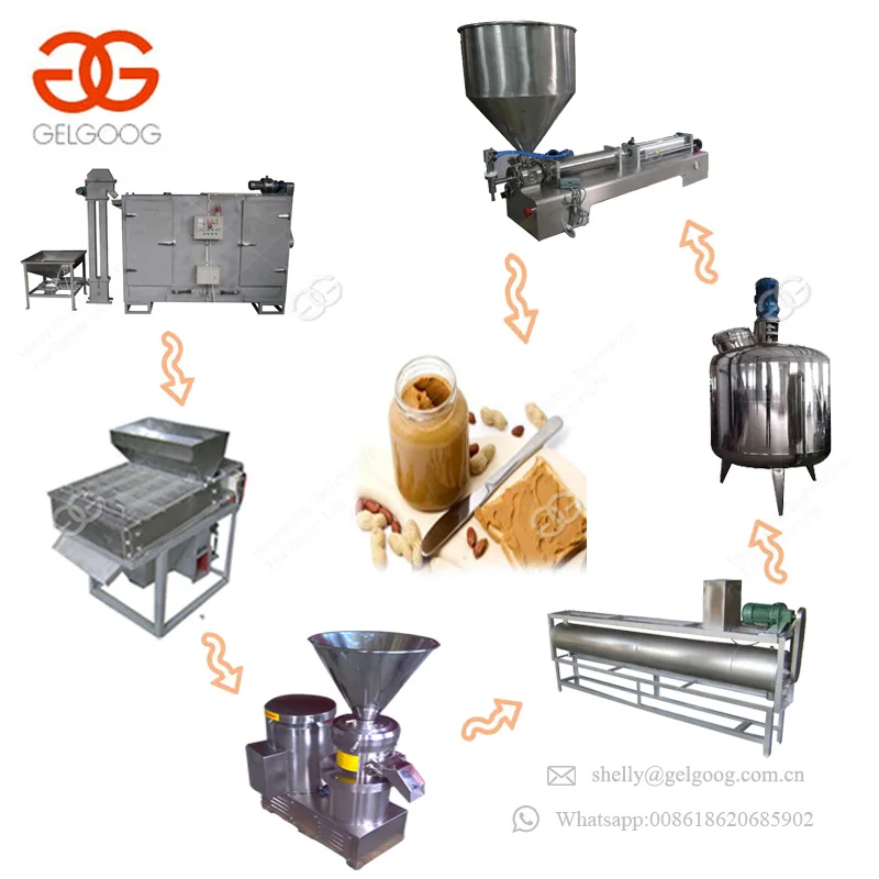 Commercial Groundnuts Sesame Butter Walnut Almond Roasting Grinding