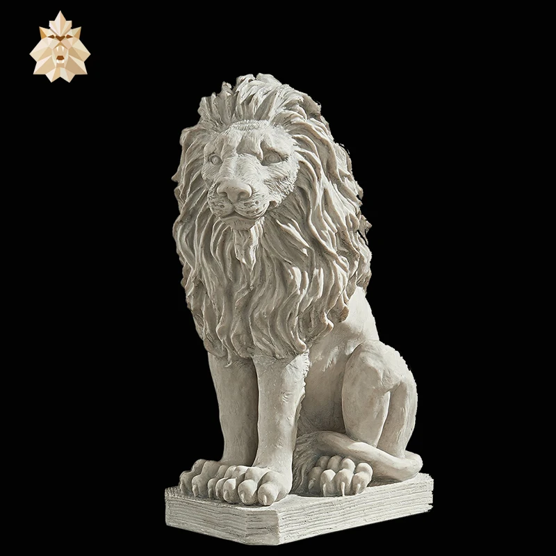 Garden Decoration Sculpture Marble Western Lion Stone Statue Ntbml008