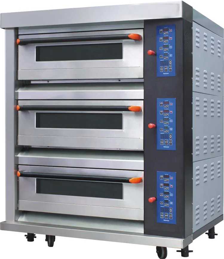 Luxurious China 3 Decks 9 Trays Gas Oven Function Stone Ovens Bakery