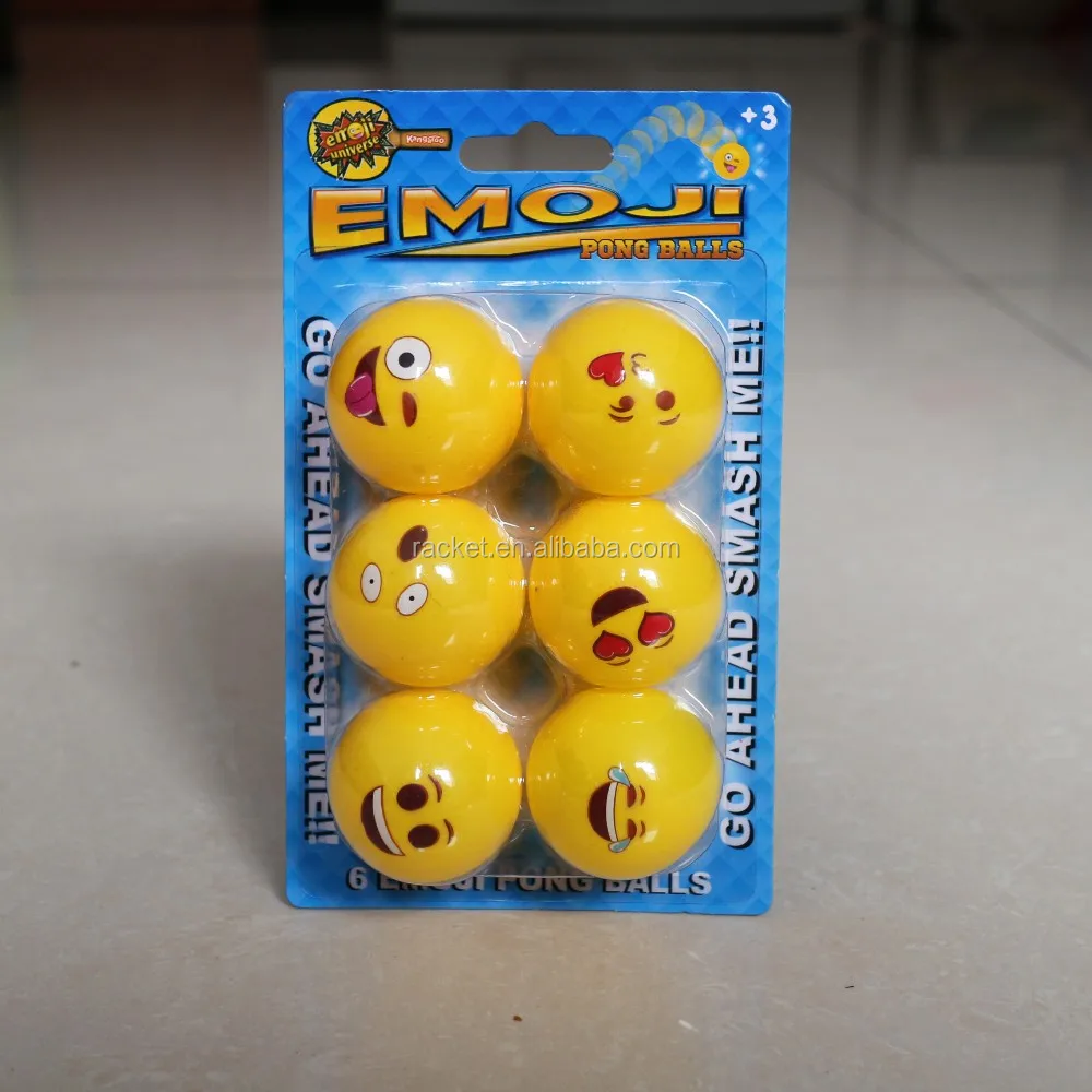 Emoji Emoticon Beer Pong Balls Custom Logo Ping Pong Ball Table