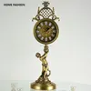 European royal style antique copper gold ornate floor pendulum handicraft decoration all copper table clock skeleton clock