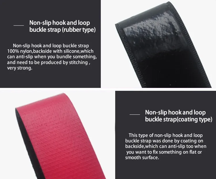 Heavy Duty Hook And Loop Buckle Strap With Silicone On Backside