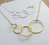 Simple Modern Stainless Steel 3 4 Circles Gold Link Ring Design Eternity Interlocking Circles Necklace